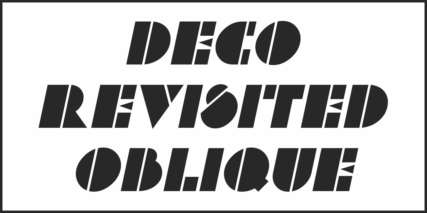 Deco Revisited JNL Oblique Font preview